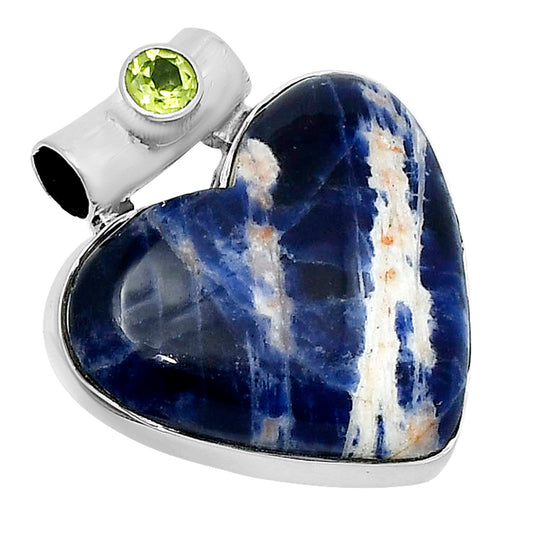 Premium Heart Sodalite & Peridot Pendant P-1300 58-EP10817