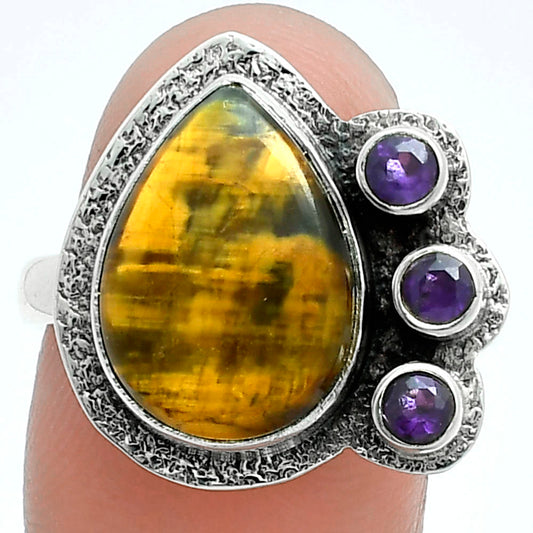 Premium Quality Nellite & Amethyst Ring size-9 R-1655 58-ER14646