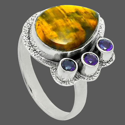 Premium Quality Nellite & Amethyst Ring size-9 R-1655 58-ER14646
