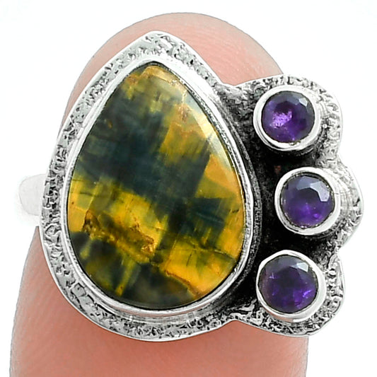 Premium Quality Nellite & Amethyst Ring size-8 R-1655 58-ER14647