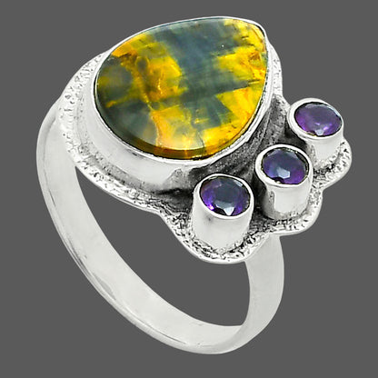Premium Quality Nellite & Amethyst Ring size-8 R-1655 58-ER14647