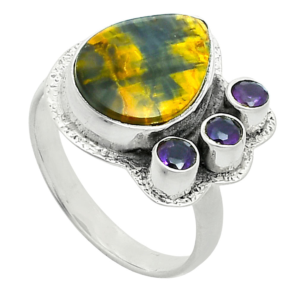 Premium Quality Nellite & Amethyst Ring size-8 R-1655 58-ER14647