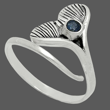 Premium Mermaid Tail Charm Blue Sapphire Glassfield Ring size-8.5 R-1070 58-ER14650