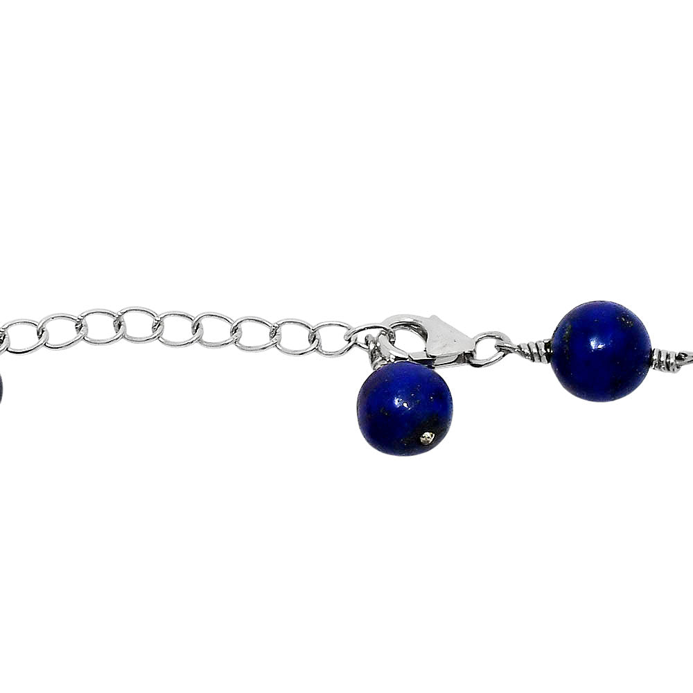 925 Sterling Silver Lapis Lazuli & Cut Gemstone Bracelet for Women AGB1002 B-1048