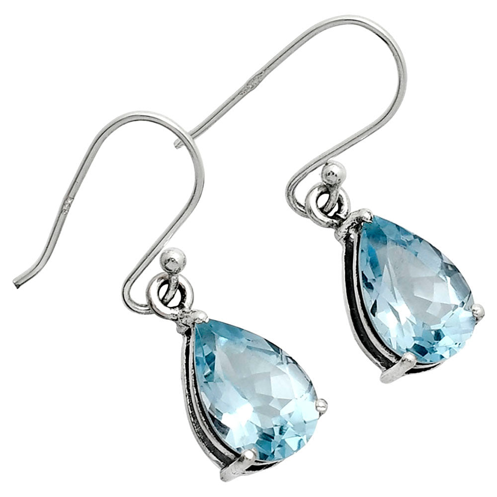 Classic 925 Sterling Silver Teardrop Earrings with Natural Gemstones AGE1001 E-1021