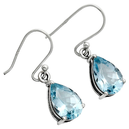 Classic 925 Sterling Silver Teardrop Earrings with Natural Gemstones AGE1001 E-1021