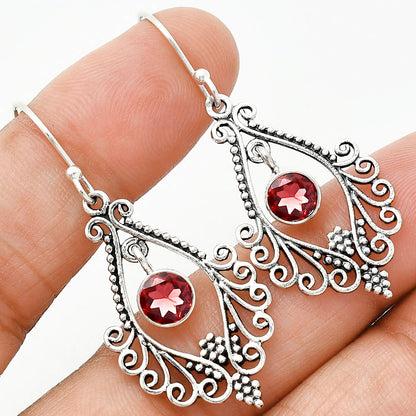 925 Sterling Silver Boho Filigree Gemstone Dangle Earrings for Women AGE1002 E-1075