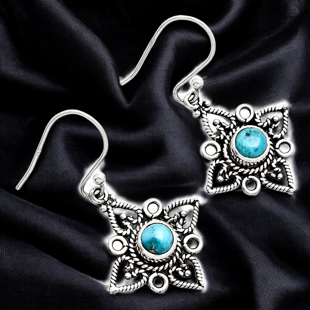 Handcrafted 925 Sterling Silver Bohemian Star Natural Gemstone Earrings AGE1003 E-1250