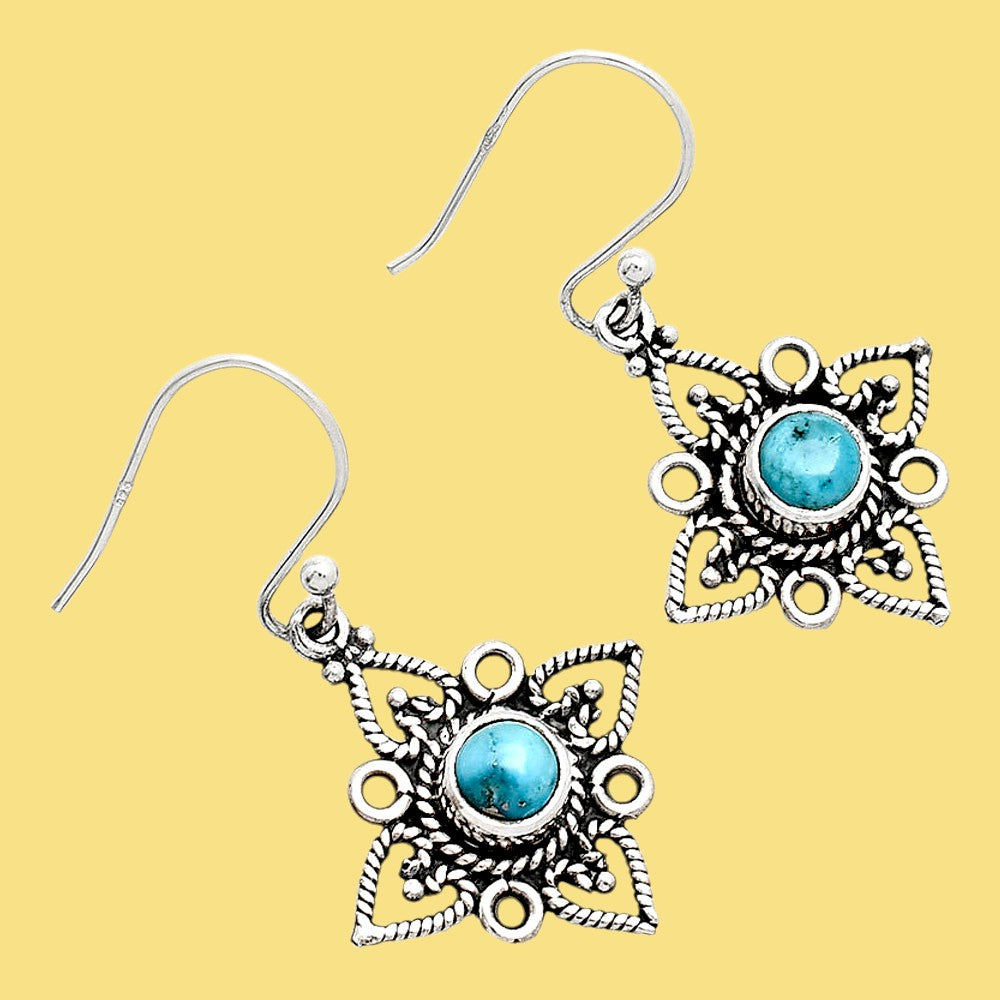 Handcrafted 925 Sterling Silver Bohemian Star Natural Gemstone Earrings AGE1003 E-1250