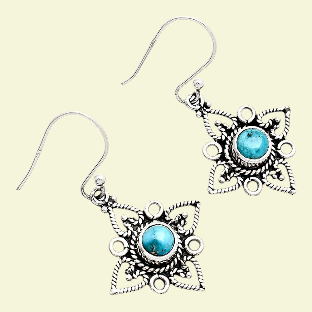 Handcrafted 925 Sterling Silver Bohemian Star Natural Gemstone Earrings AGE1003 E-1250