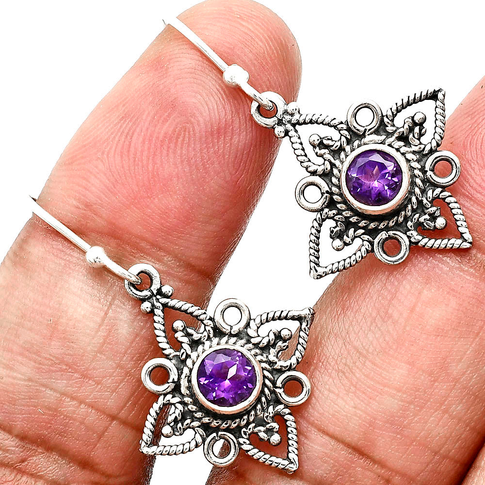 Handcrafted 925 Sterling Silver Bohemian Star Natural Gemstone Earrings AGE1003 E-1250