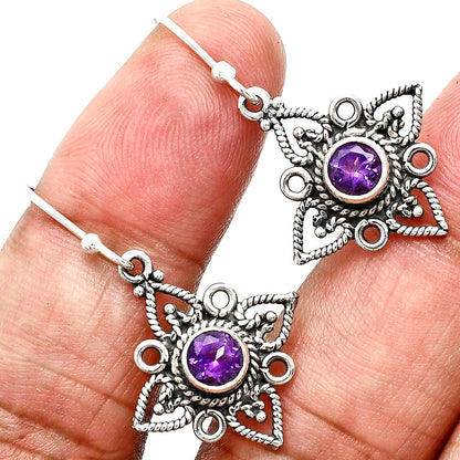 Handcrafted 925 Sterling Silver Bohemian Star Natural Gemstone Earrings AGE1003 E-1250