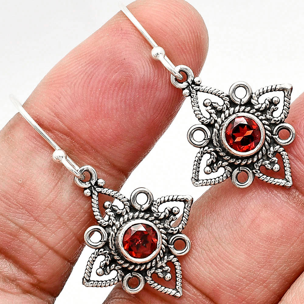 Handcrafted 925 Sterling Silver Bohemian Star Natural Gemstone Earrings AGE1003 E-1250