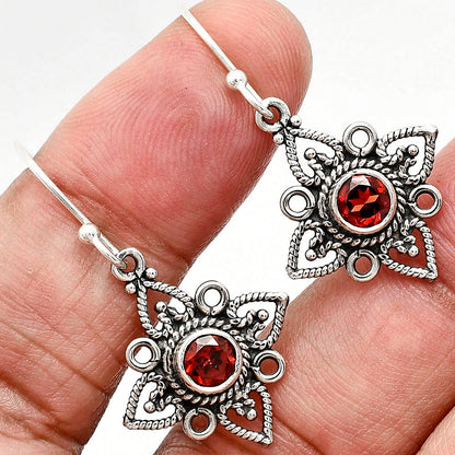 Handcrafted 925 Sterling Silver Bohemian Star Natural Gemstone Earrings AGE1003 E-1250