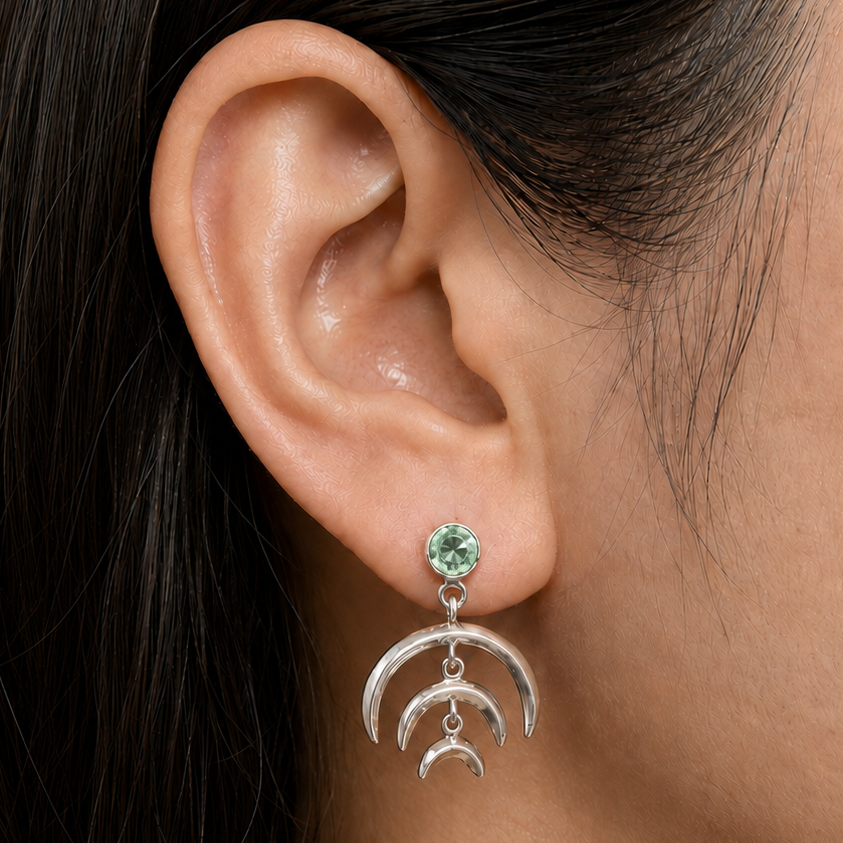 Prasiolite (Green Amethyst) - Brazil Earrings E-1249 SDE84350
