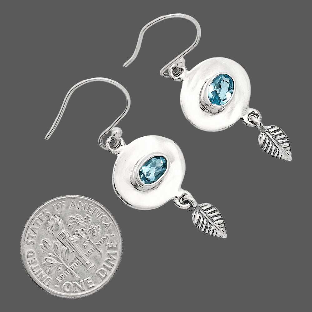 925 Sterling Silver Gemstone Earrings Jewelry with Leaf Dangle for Women AGE1007 E-1230
