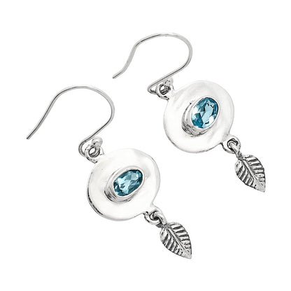 925 Sterling Silver Gemstone Earrings Jewelry with Leaf Dangle for Women AGE1007 E-1230