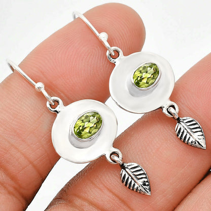 925 Sterling Silver Gemstone Earrings Jewelry with Leaf Dangle for Women AGE1007 E-1230