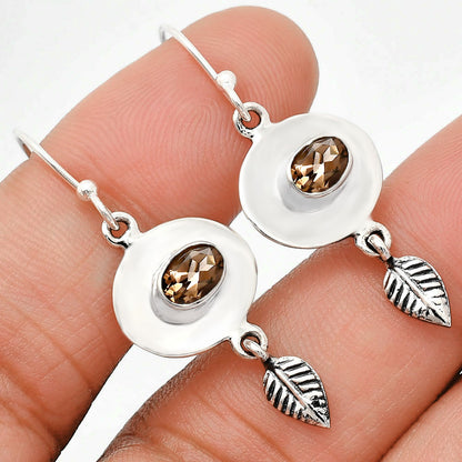 925 Sterling Silver Gemstone Earrings Jewelry with Leaf Dangle for Women AGE1007 E-1230