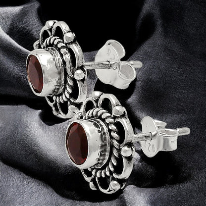 925 Sterling Silver Vintage Floral Gemstone Stud Earrings for Women AGE1009 E-1121