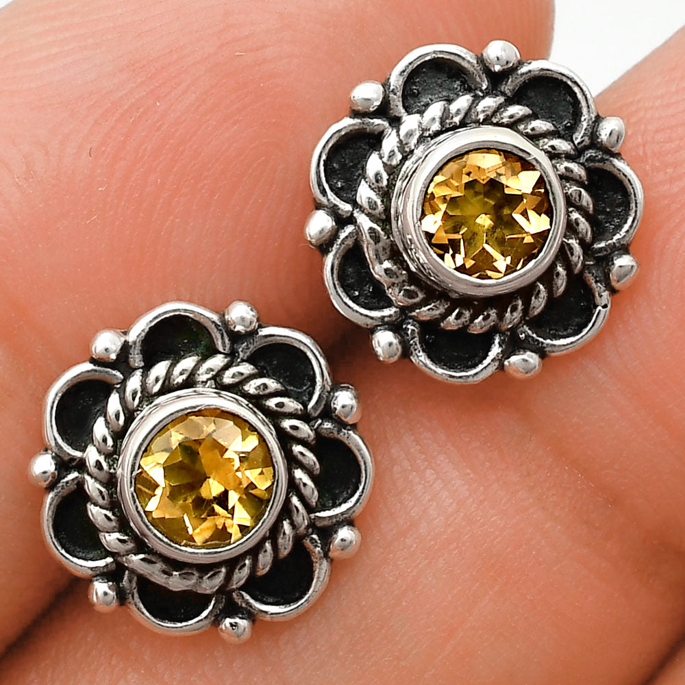 925 Sterling Silver Vintage Floral Gemstone Stud Earrings for Women AGE1009 E-1121