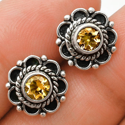 925 Sterling Silver Vintage Floral Gemstone Stud Earrings for Women AGE1009 E-1121