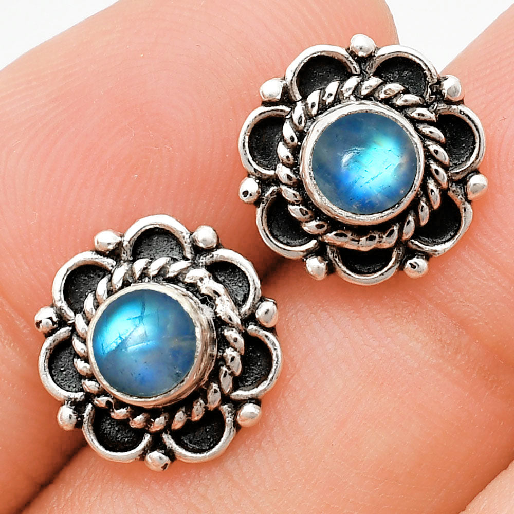 925 Sterling Silver Vintage Floral Gemstone Stud Earrings for Women AGE1009 E-1121