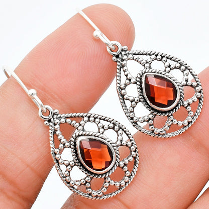 925 Sterling Silver Filigree Teardrop Gemstone Earrings for Women AGE1010 E-1251