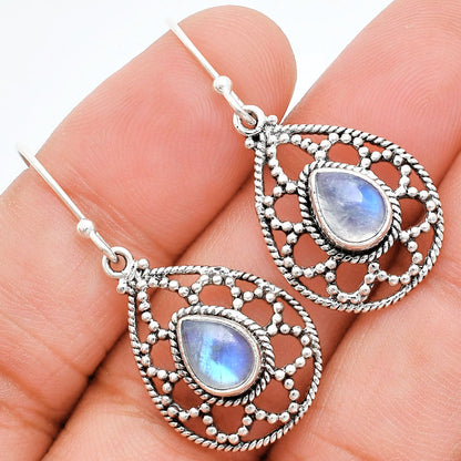 925 Sterling Silver Filigree Teardrop Gemstone Earrings for Women AGE1010 E-1251