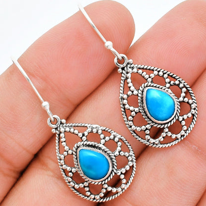 925 Sterling Silver Filigree Teardrop Gemstone Earrings for Women AGE1010 E-1251