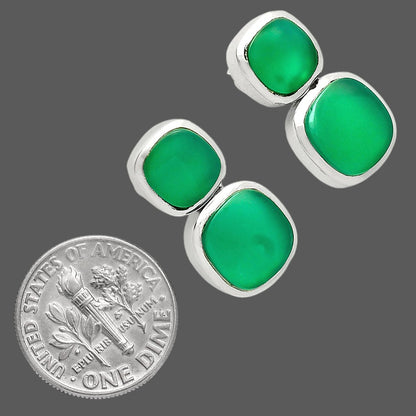 Elegant Double Gemstone Stud Earrings for Women in 925 Sterling Silver AGE1011 E-1252