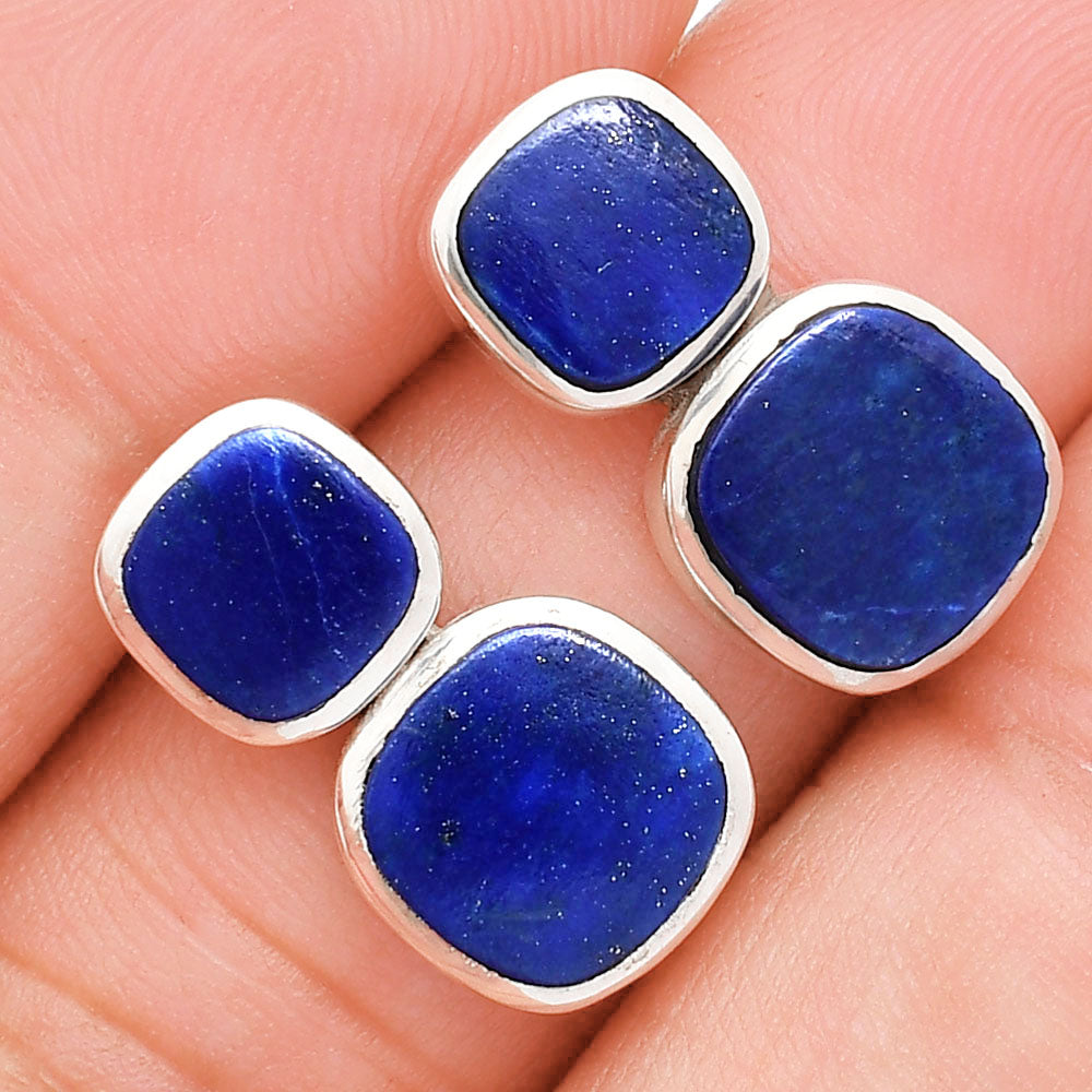 Elegant Double Gemstone Stud Earrings for Women in 925 Sterling Silver AGE1011 E-1252