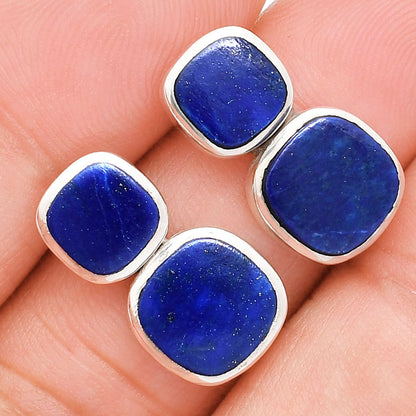 Elegant Double Gemstone Stud Earrings for Women in 925 Sterling Silver AGE1011 E-1252