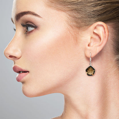 925 Sterling Silver Geometric Gemstone Lever Back Earrings for Women AGE1014 E-1254