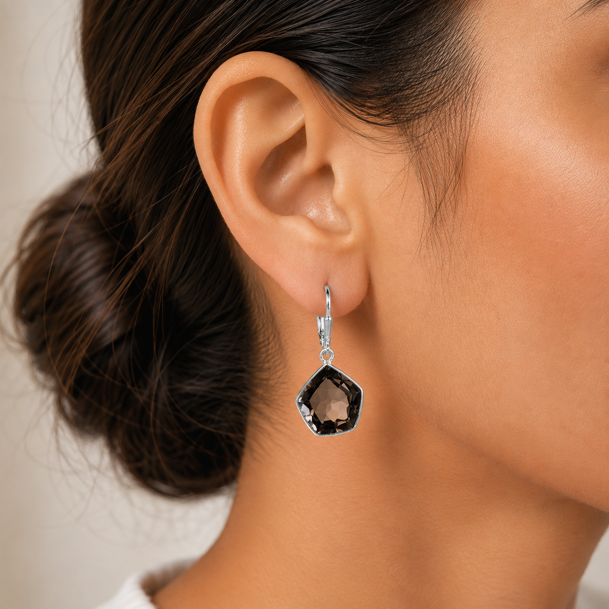 925 Sterling Silver Geometric Gemstone Lever Back Earrings for Women AGE1014 E-1254