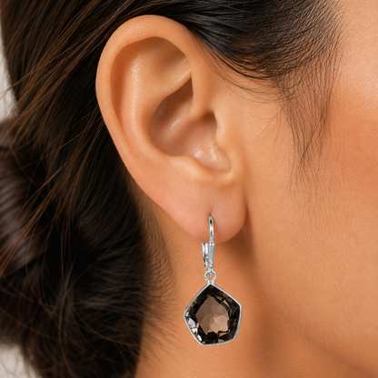 925 Sterling Silver Geometric Gemstone Lever Back Earrings for Women AGE1014 E-1254