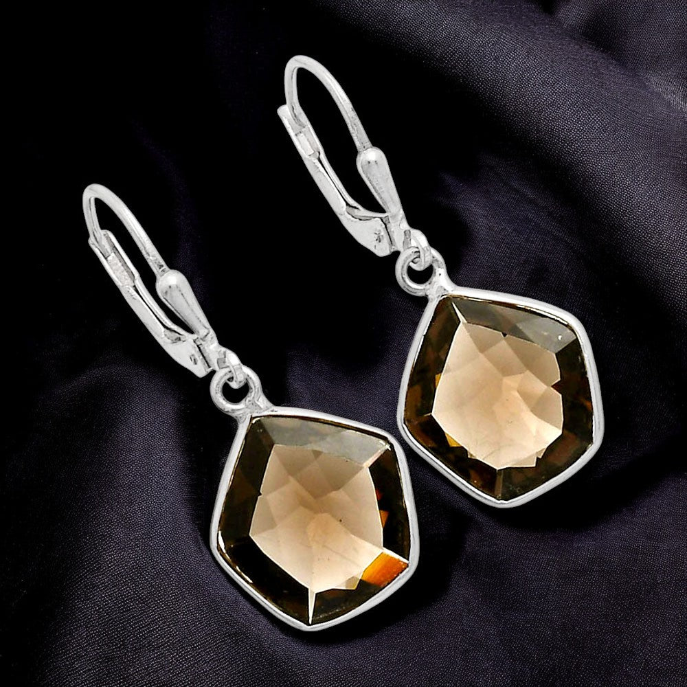 925 Sterling Silver Geometric Gemstone Lever Back Earrings for Women AGE1014 E-1254