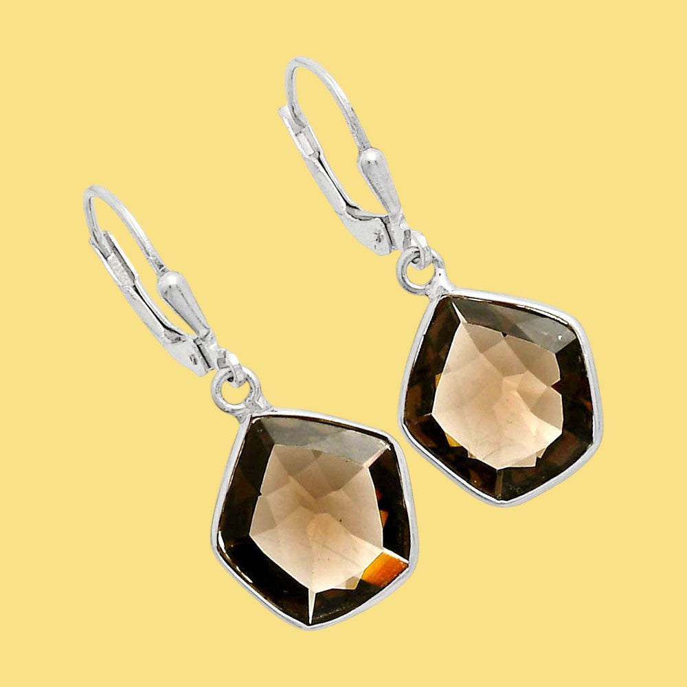 925 Sterling Silver Geometric Gemstone Lever Back Earrings for Women AGE1014 E-1254