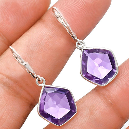 925 Sterling Silver Geometric Gemstone Lever Back Earrings for Women AGE1014 E-1254