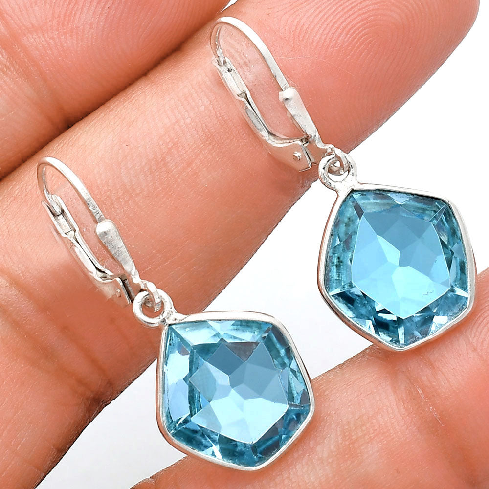 925 Sterling Silver Geometric Gemstone Lever Back Earrings for Women AGE1014 E-1254