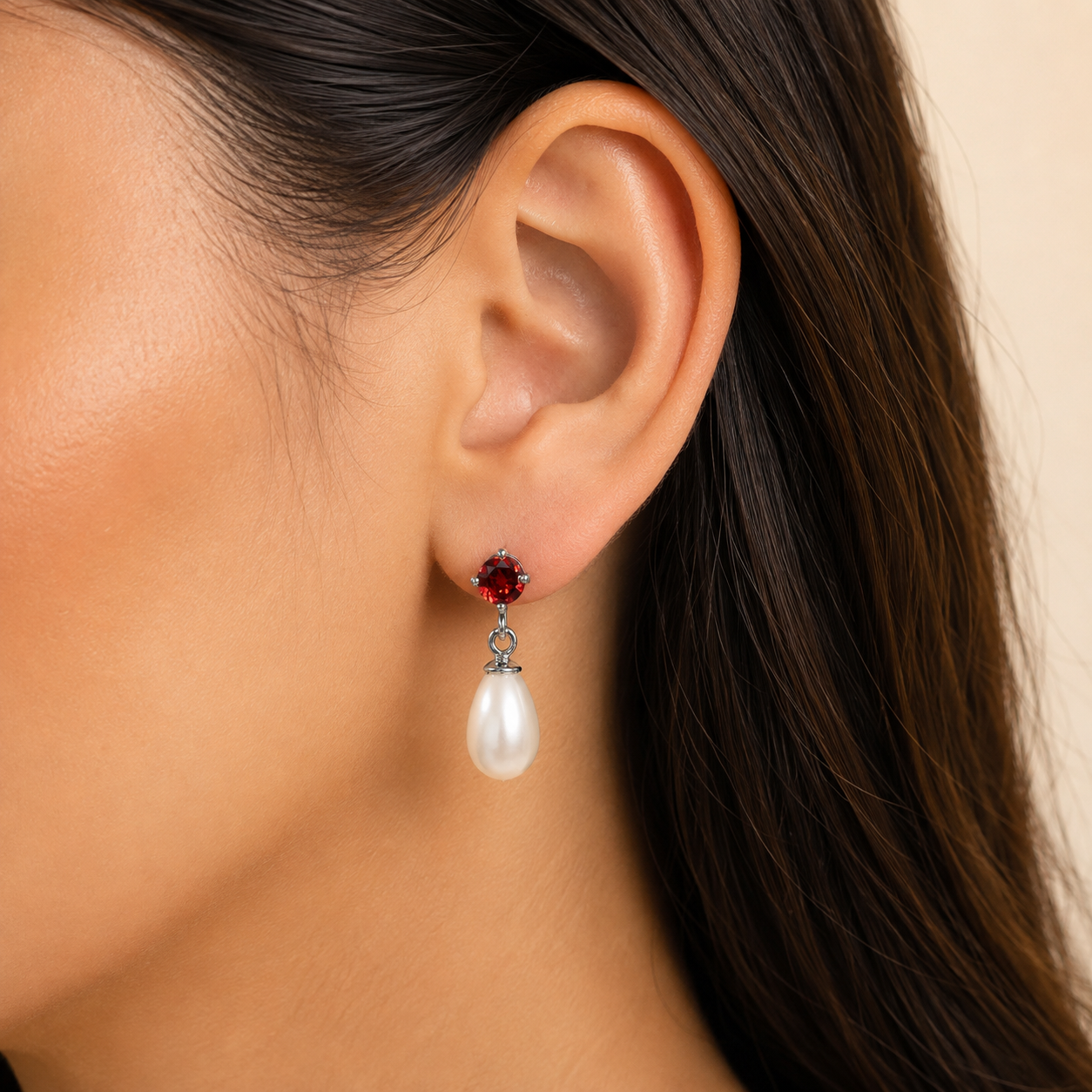 925 Sterling Silver Pearl & Gemstone Dangle Earrings Handmade Jewelry DGE1094 E-1012