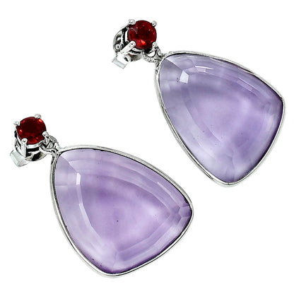 Modern Faceted Triangle Gemstone Drop Earrings in 925 Sterling Silver AGE1020 E-1256