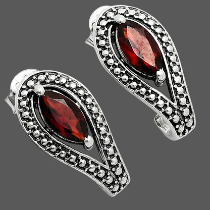 925 Sterling Silver Marquise Gemstone Vintage Stud Earrings for Women AGE1024 E-1261