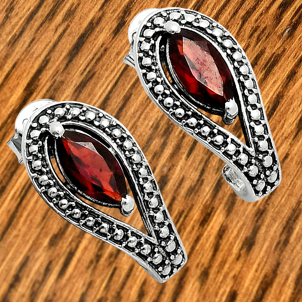 925 Sterling Silver Marquise Gemstone Vintage Stud Earrings for Women AGE1024 E-1261