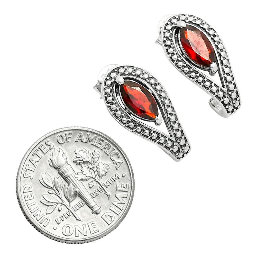 925 Sterling Silver Marquise Gemstone Vintage Stud Earrings for Women AGE1024 E-1261