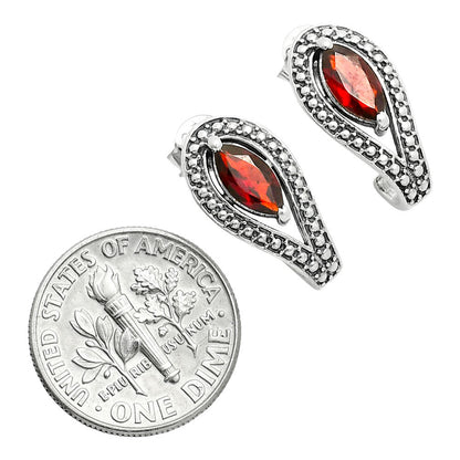 925 Sterling Silver Marquise Gemstone Vintage Stud Earrings for Women AGE1024 E-1261