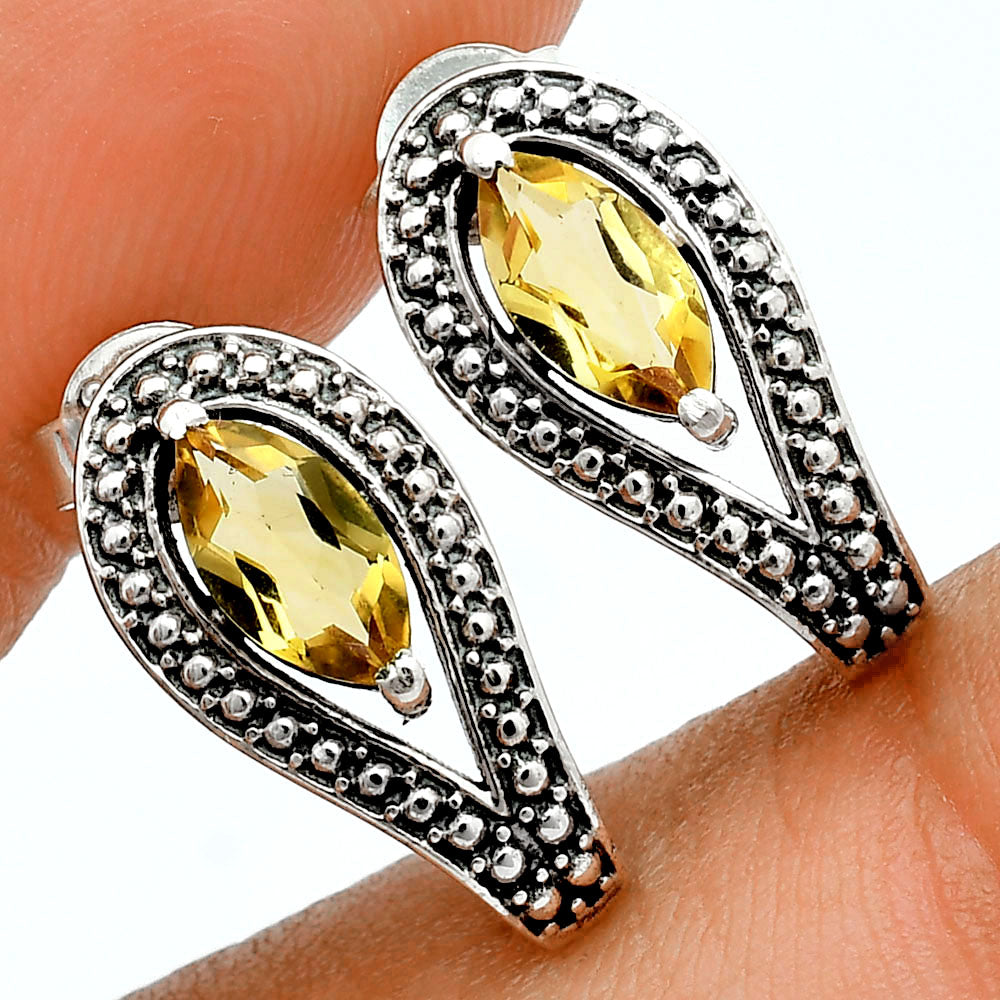 925 Sterling Silver Marquise Gemstone Vintage Stud Earrings for Women AGE1024 E-1261