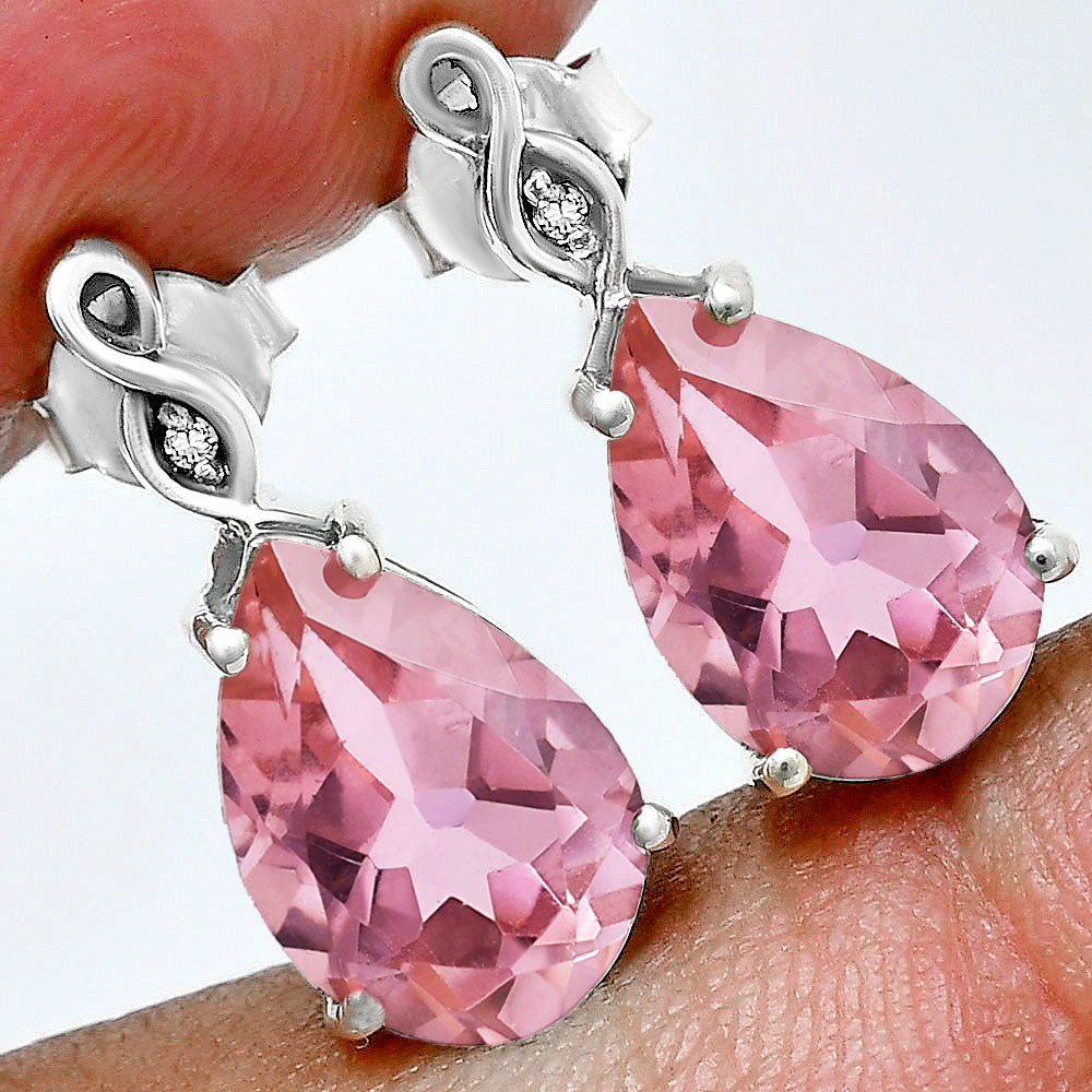 Brilliant Teardrop Gemstone Drop Birthstone Earrings for Women in Silver AGE1026 E-1271