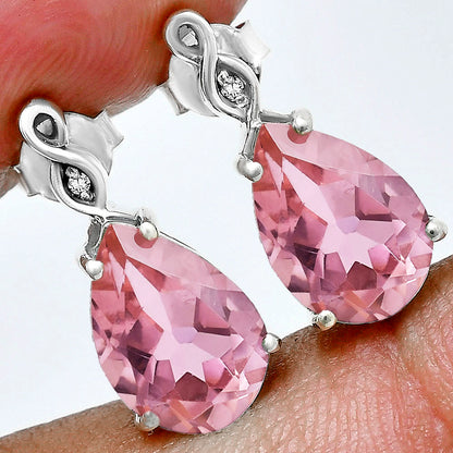 Brilliant Teardrop Gemstone Drop Birthstone Earrings for Women in Silver AGE1026 E-1271