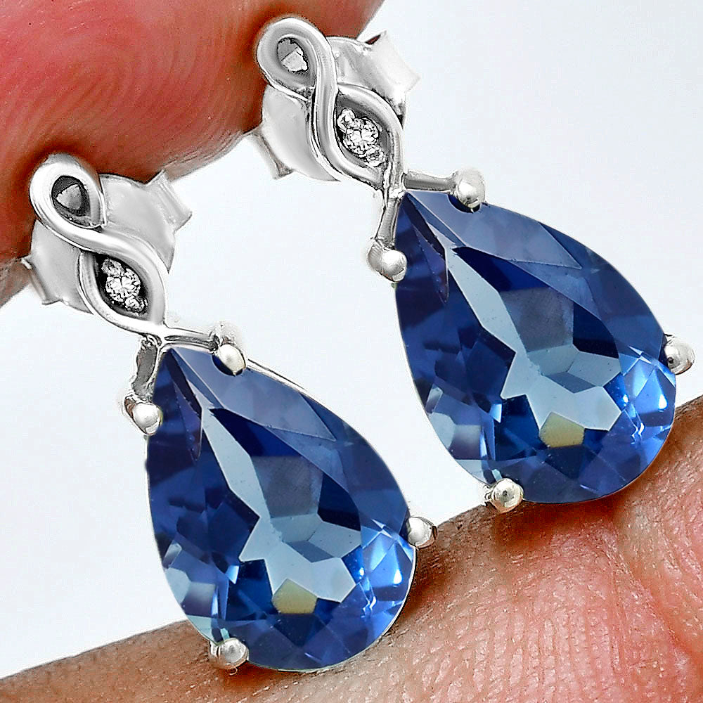 Brilliant Teardrop Gemstone Drop Birthstone Earrings for Women in Silver AGE1026 E-1271